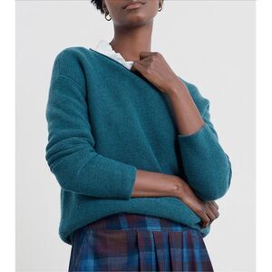 Seasalt Cornwall Fruity Jumper II Teal Blue Merino Wool Knit Sweater US 4 UK 8